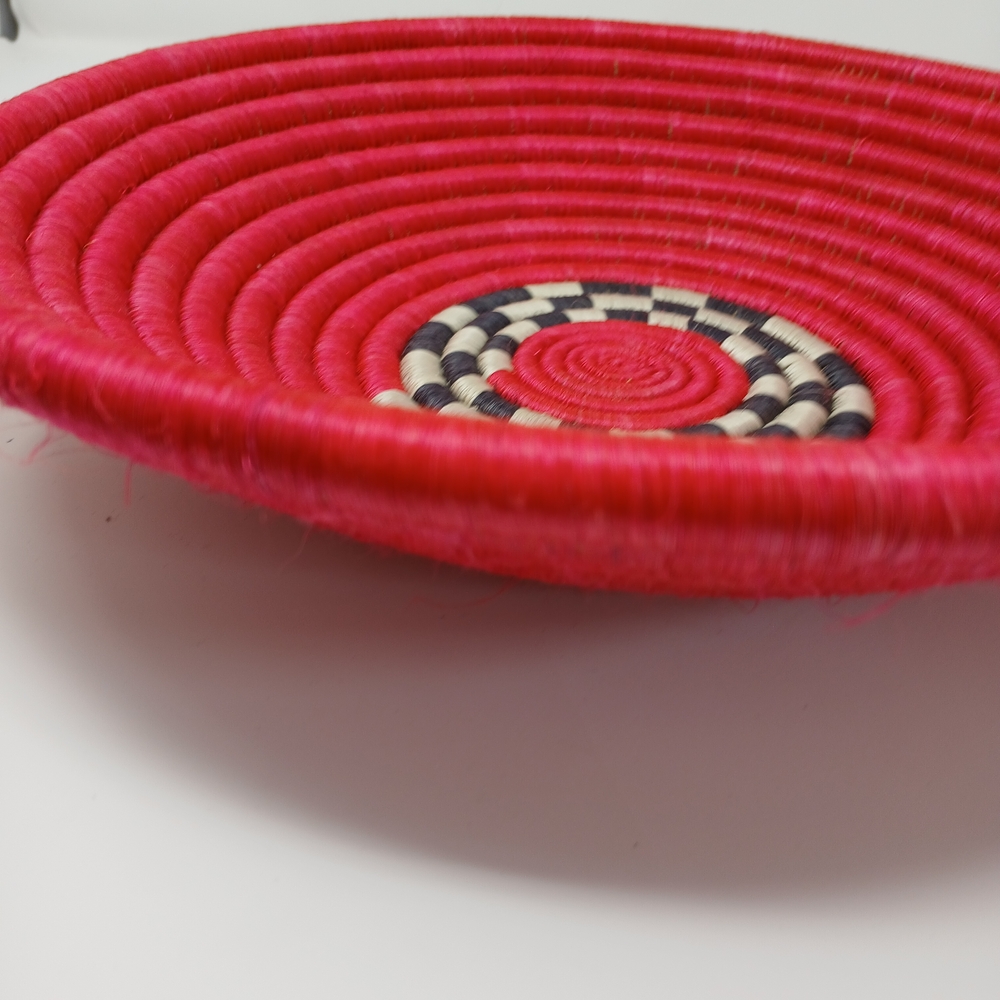 Vibrant Red Woven Basket